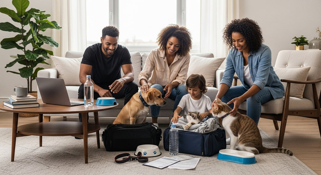 pet travel packing, packing with pets, pet essentials