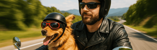 Protective Dog Helmet and Goggles Set for Safe Outdoor Adventures