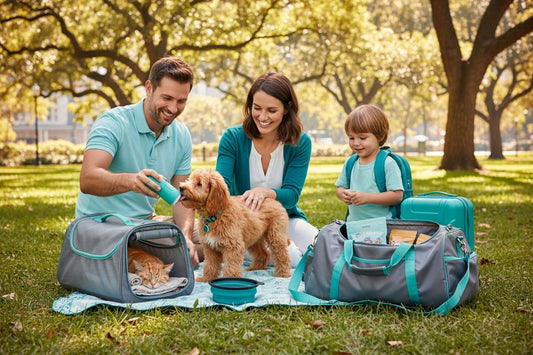pet-friendly travel, happy family pets, travel essentials