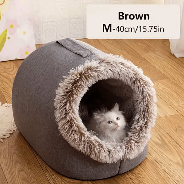 Cat Bed Comfortable Pet Sleeping Bed, Portable Cat Bed Warm and Thickened Pet Bed with Handle Portable Cat Bed