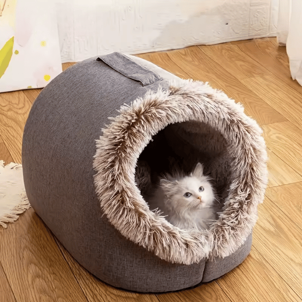 Cat Bed Comfortable Pet Sleeping Bed, Portable Cat Bed Warm and Thickened Pet Bed with Handle Portable Cat Bed