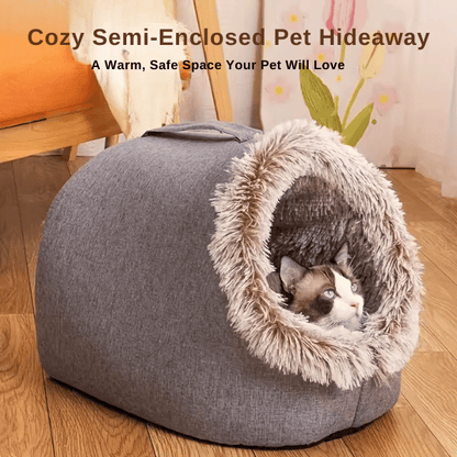Cat Bed Comfortable Pet Sleeping Bed, Portable Cat Bed Warm and Thickened Pet Bed with Handle Portable Cat Bed