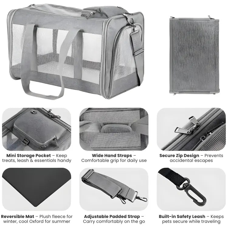  Airline-approved Pet carrier for Dogs and Cats 