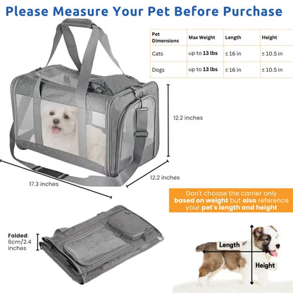  Airline-approved Pet carrier for Dogs and Cats 