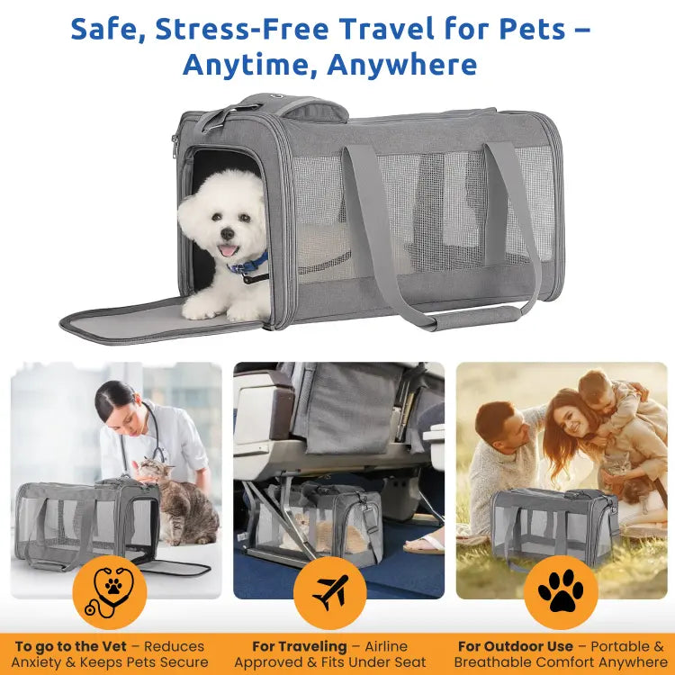  Airline-approved Pet carrier for Dogs and Cats 