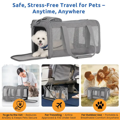  Airline-approved Pet carrier for Dogs and Cats 