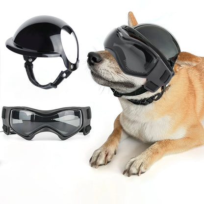 Protective Dog Helmet & Goggles Set for Safe Outdoor Adventures