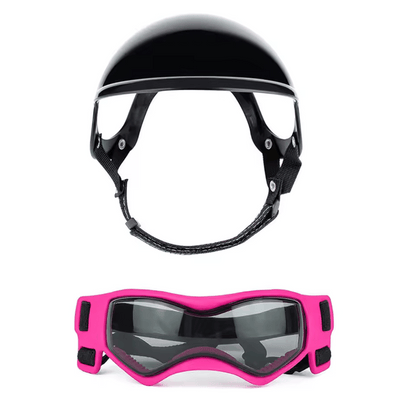 Protective Dog Helmet & Goggles Set for Safe Outdoor Adventures - Yappyboo 