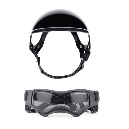 Protective Dog Helmet & Goggles Set for Safe Outdoor Adventures - Yappyboo 