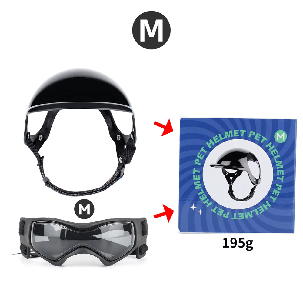 Protective Dog Helmet & Goggles Set for Safe Outdoor Adventures - Yappyboo 