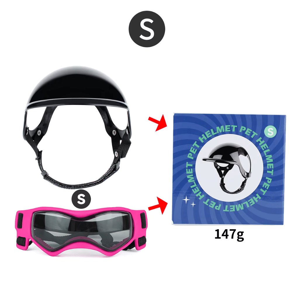 Protective Dog Helmet & Goggles Set for Safe Outdoor Adventures - Yappyboo 