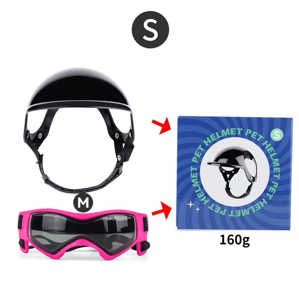 Protective Dog Helmet & Goggles Set for Safe Outdoor Adventures - Yappyboo 