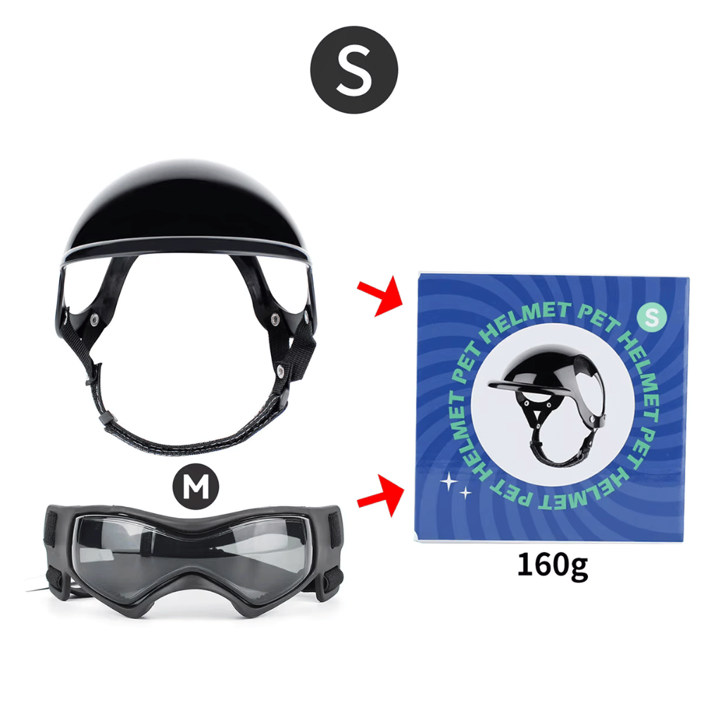 Protective Dog Helmet & Goggles Set for Safe Outdoor Adventures - Yappyboo 