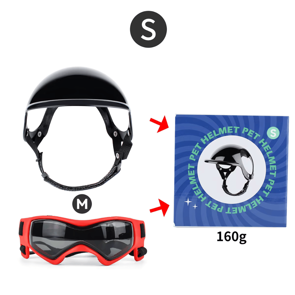 Protective Dog Helmet & Goggles Set for Safe Outdoor Adventures - Yappyboo 