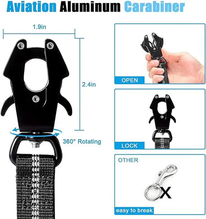 Shock Absorbing Pet Leashes with Car Seatbelt