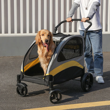 Portable Dog Stroller 4 Wheels for Large Dogs 