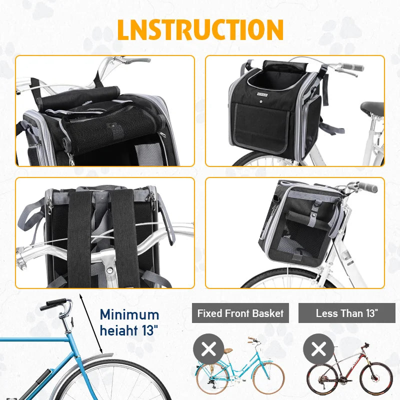 Pet-Friendly Dog Bike Basket