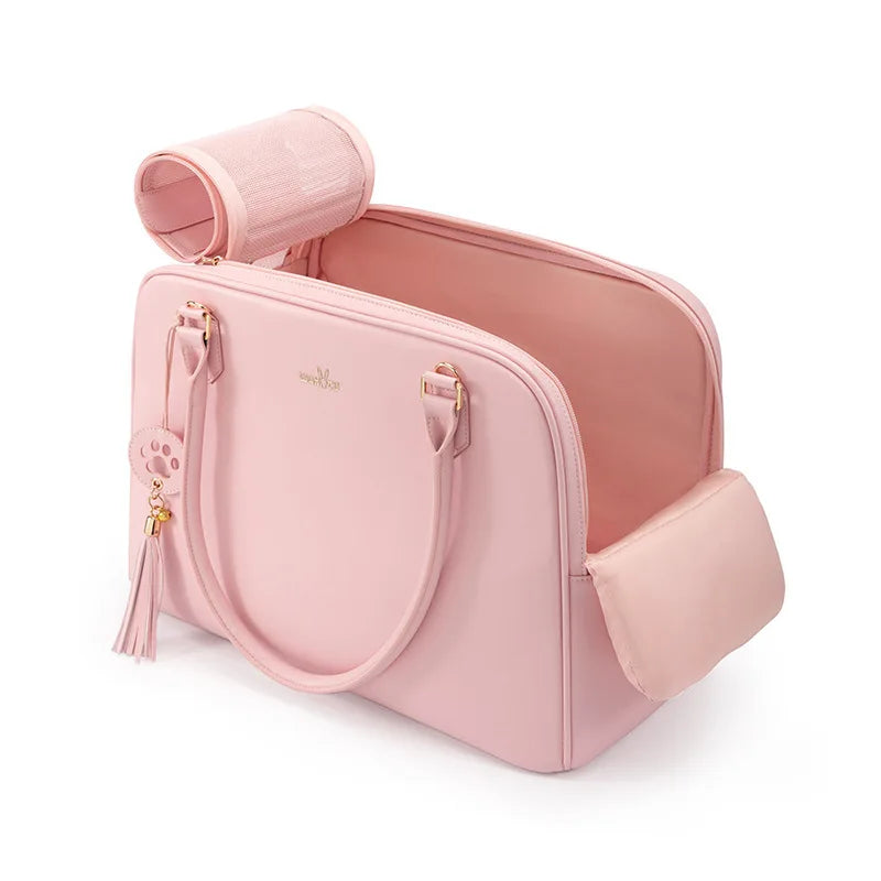 Chic Leather Pet Travel Bag