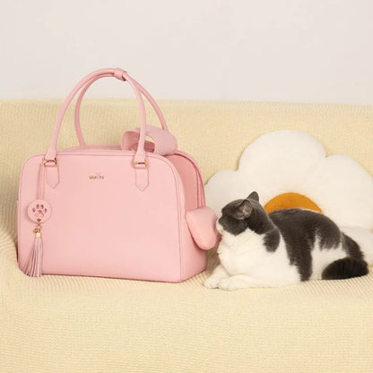 Chic Leather Pet Travel Bag