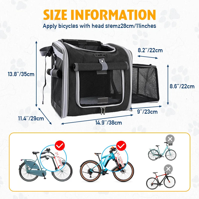 Pet-Friendly Dog Bike Basket