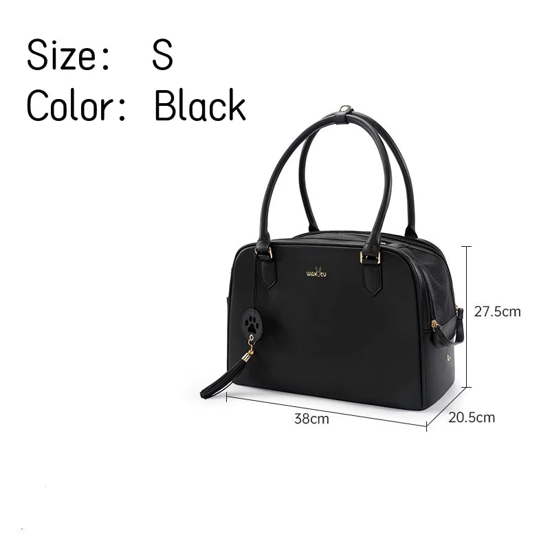 Chic Leather Pet Travel Bag