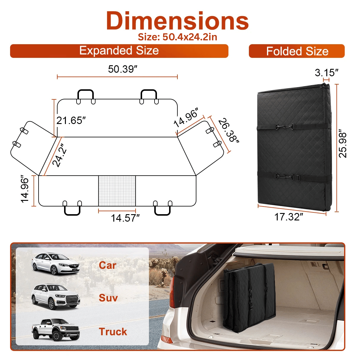 Travel Dog Bed Extender for Back Seat – Foldable & Padded