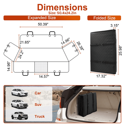 Travel Dog Bed Extender for Back Seat – Foldable & Padded