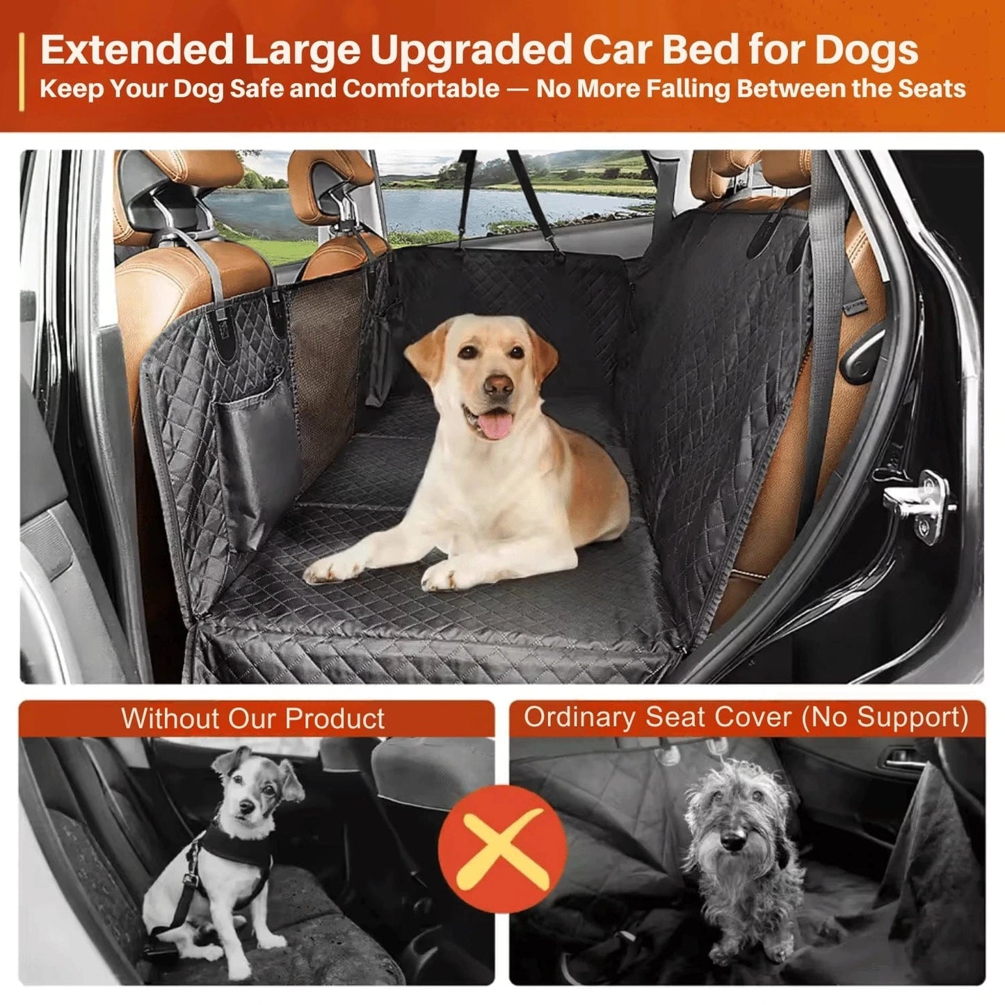 Travel Dog Bed Extender for Back Seat