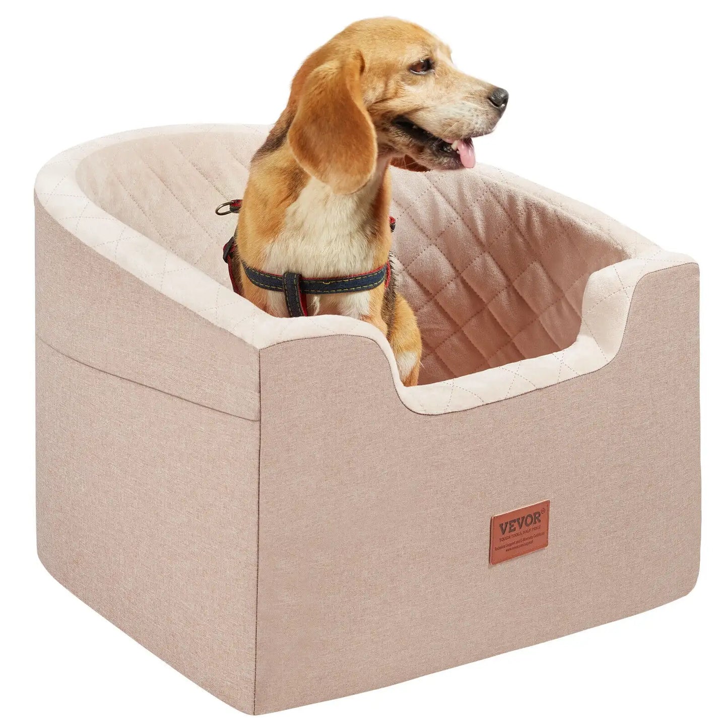 Dog Booster Car Seat Pet Car Seat for Small Medium Dog up to 55 Lbs Brown