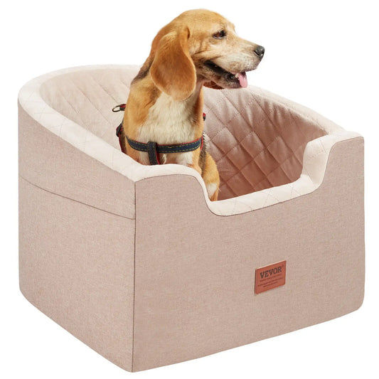 Dog Booster Car Seat Pet Car Seat for Small Medium Dog up to 55 Lbs Brown