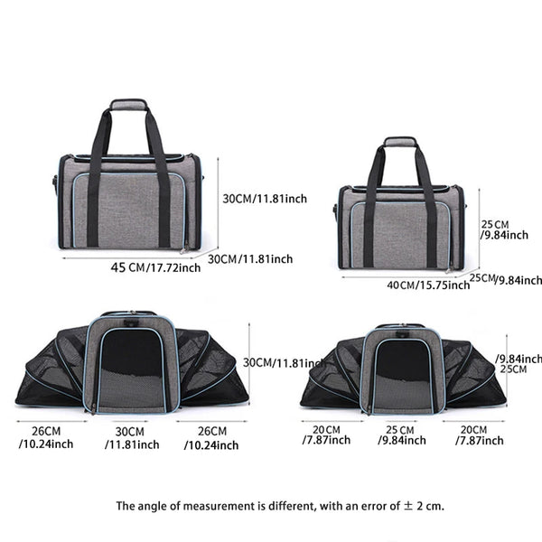  Yappyboo  Expandable Cozy Pet Travel Carrier  